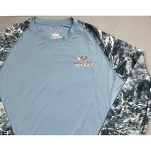 Mossy Oak Men's Fishing Shirt XL Elements EAG Elite Long Sleeve Blue Camo